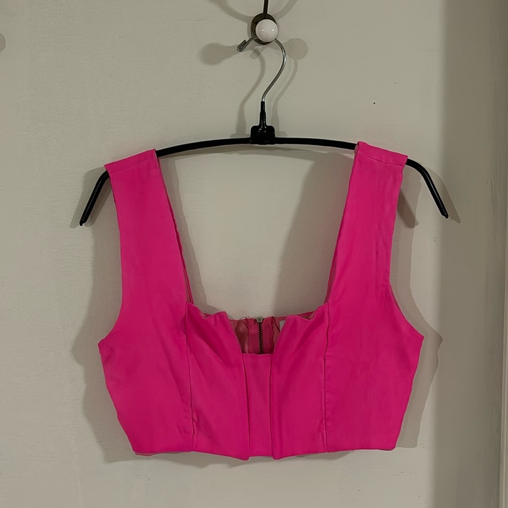 Hot Pink Cropped Bralette Top